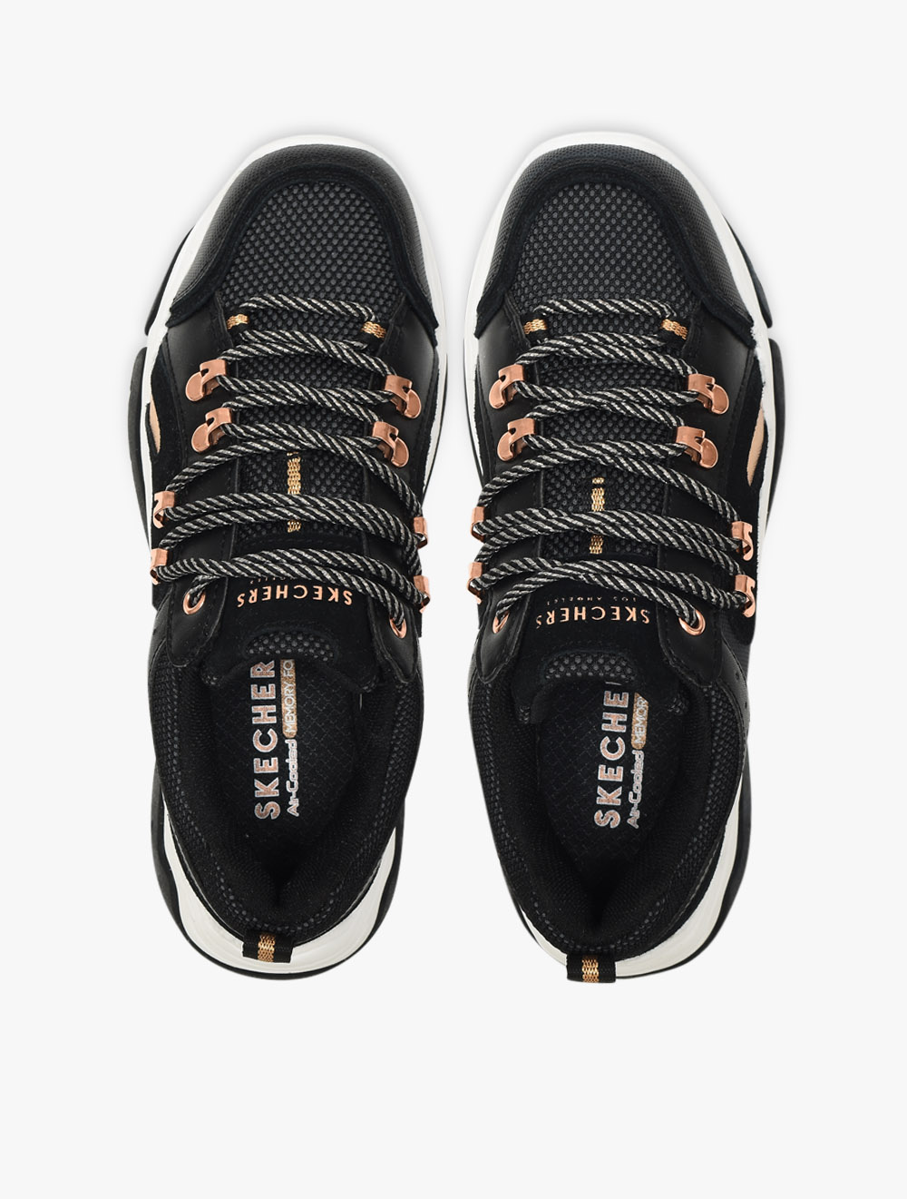 Skechers Ampd - City Chic Womens Sneaker Shoes - Black/Rose Gold