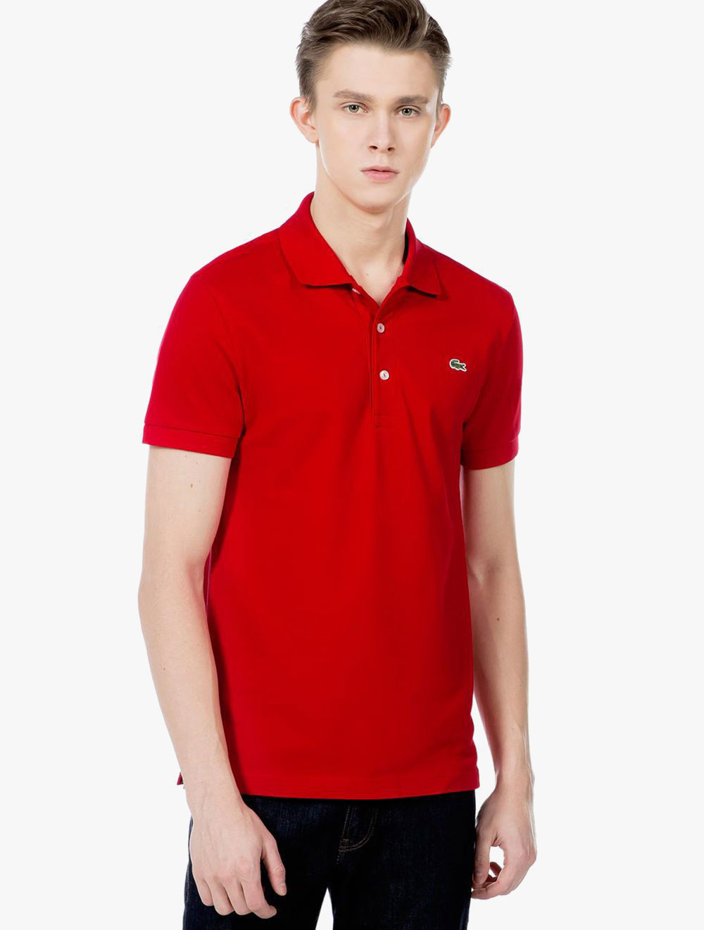 red lacoste polo mens