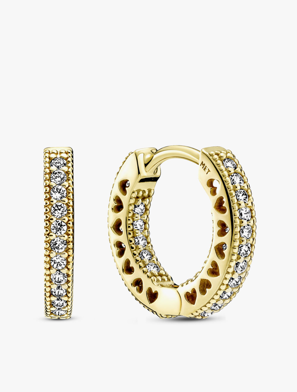 Pavé Heart Hoop Earrings