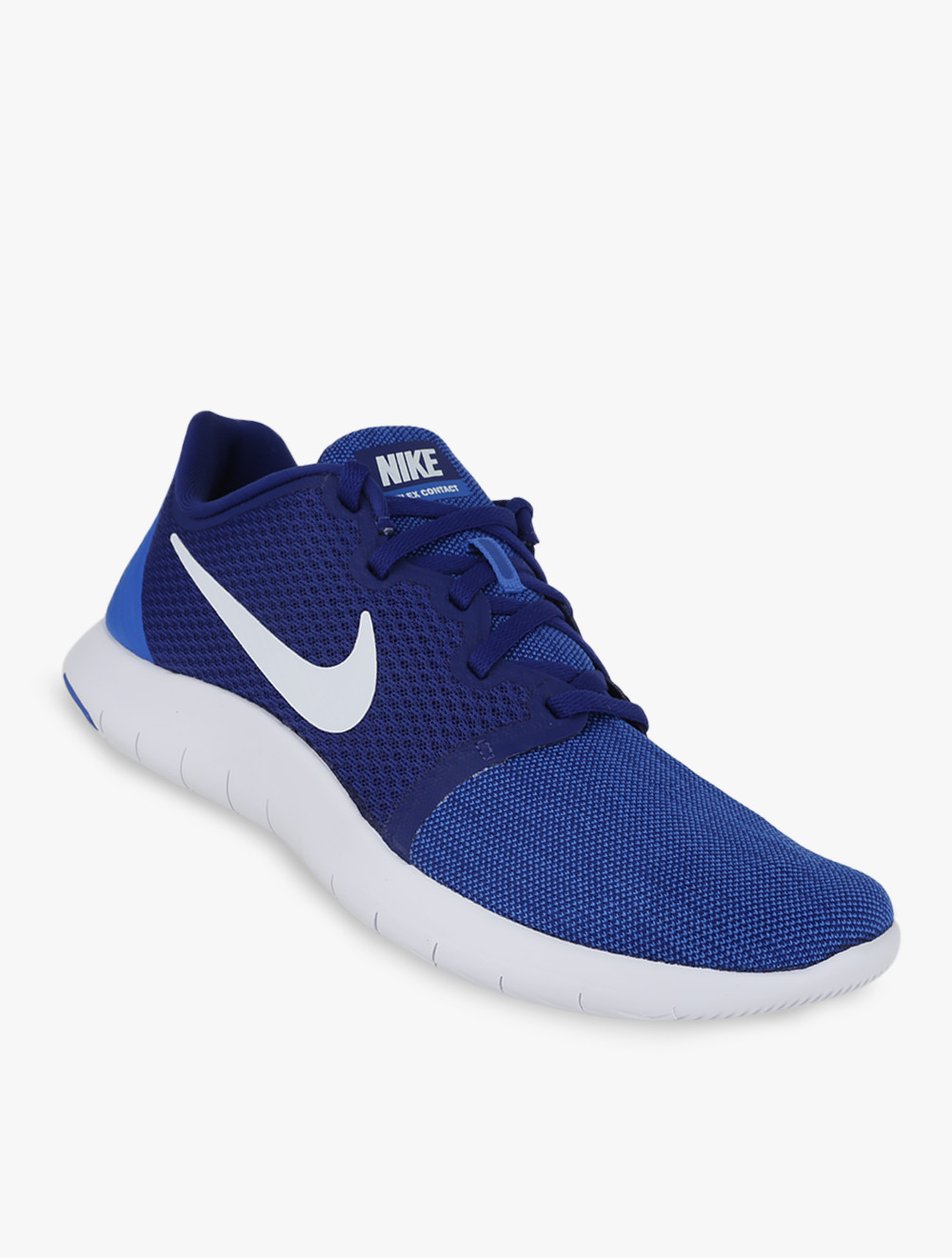 nike flex contact 2 blue running shoes