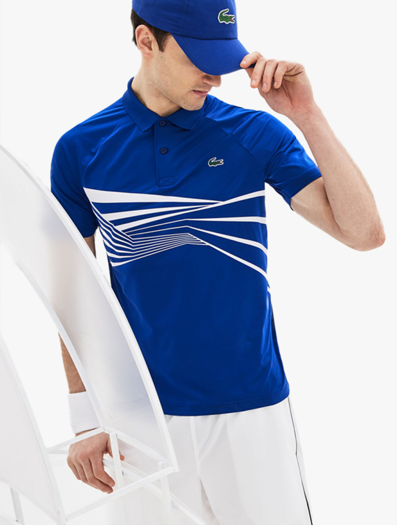 Men S Lacoste Sport Novak Djokovic Collection Graphic Print Tech Jersey Polo Shirt