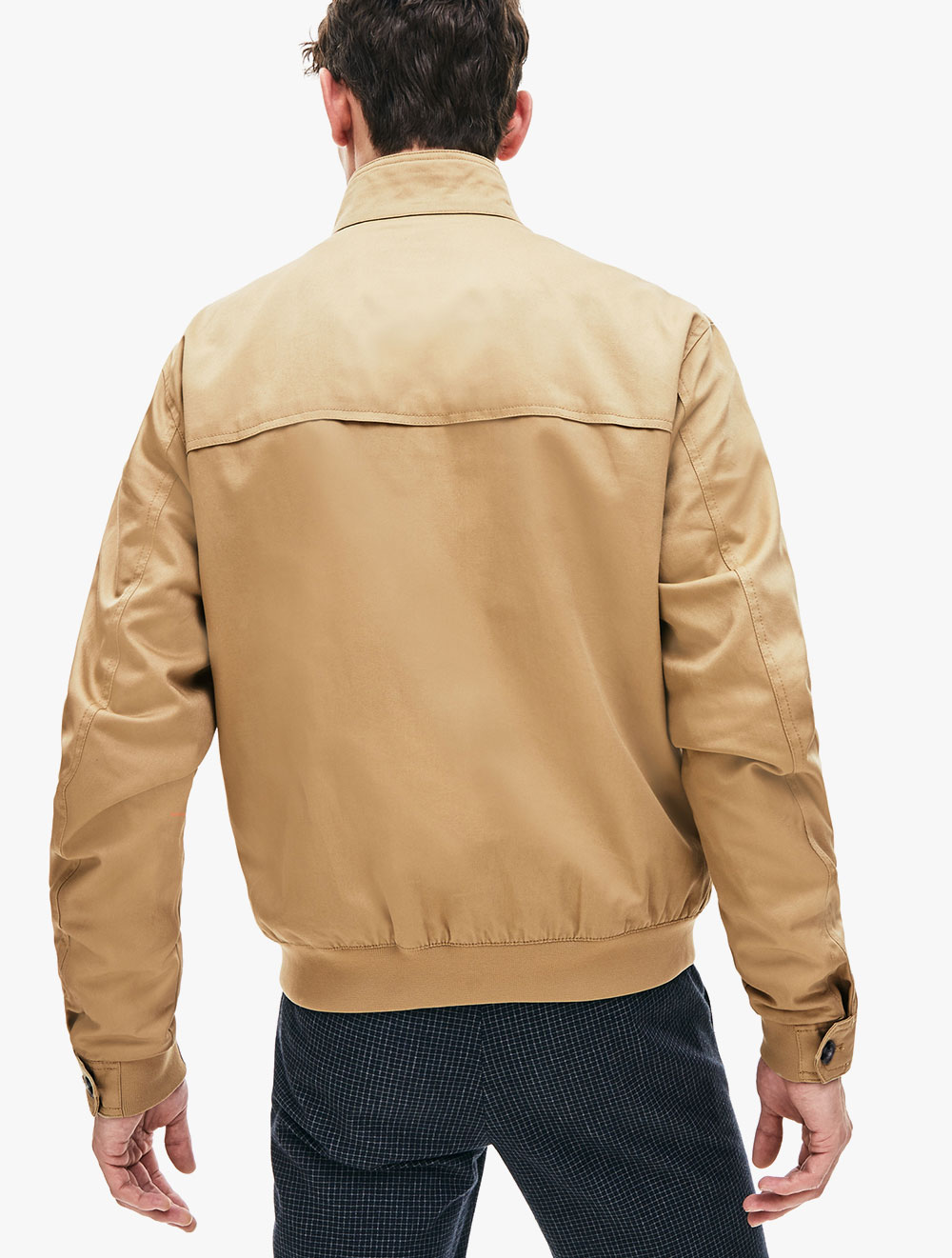 lacoste men's short zip cotton twill jacket