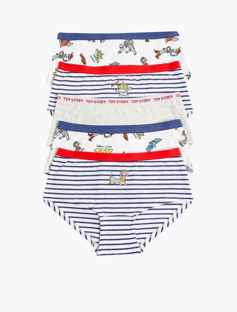 5 Pack Cotton With Stretch Toy Story Shorts