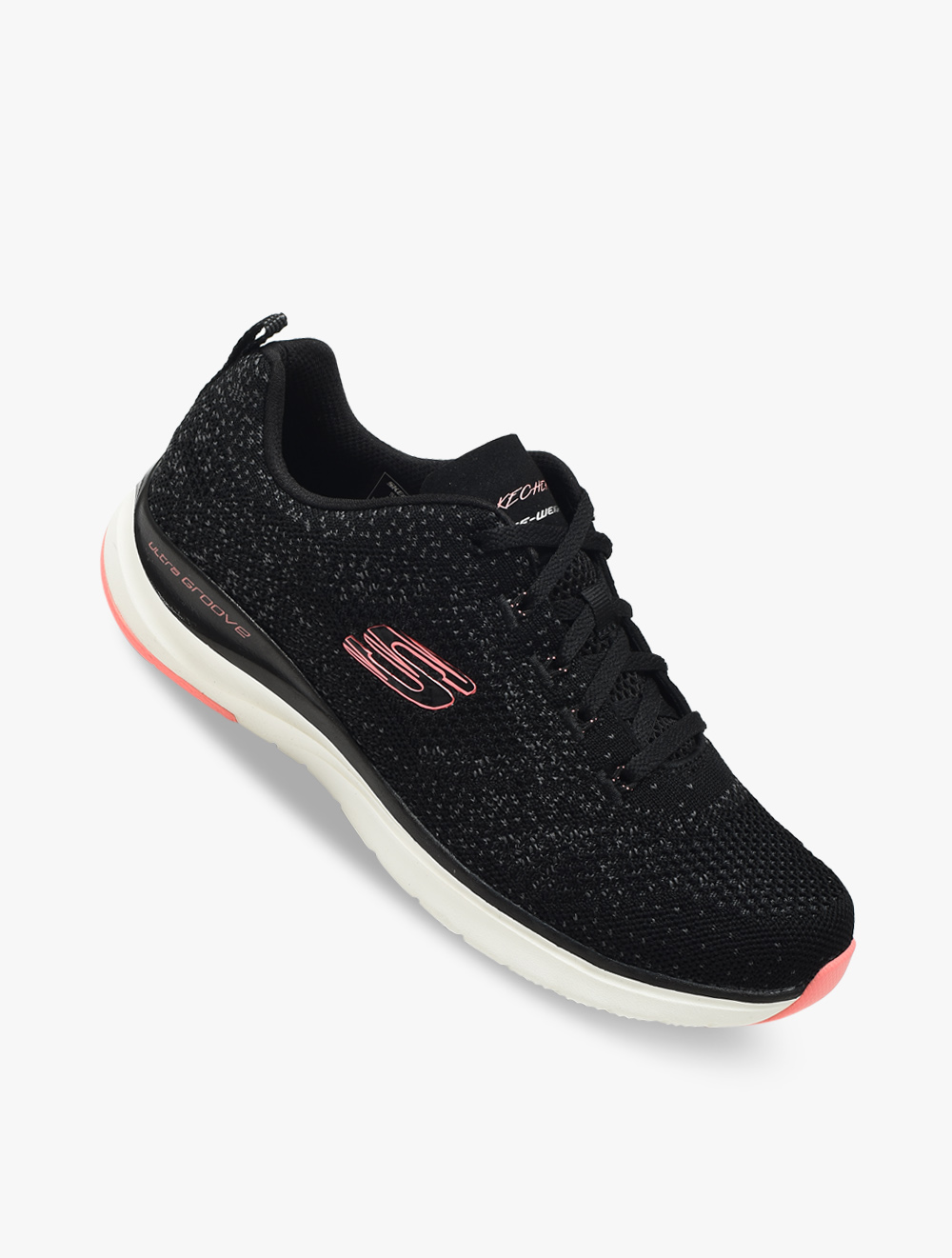 Skechers Ultra Groove Womens Running Shoes - Black Pink