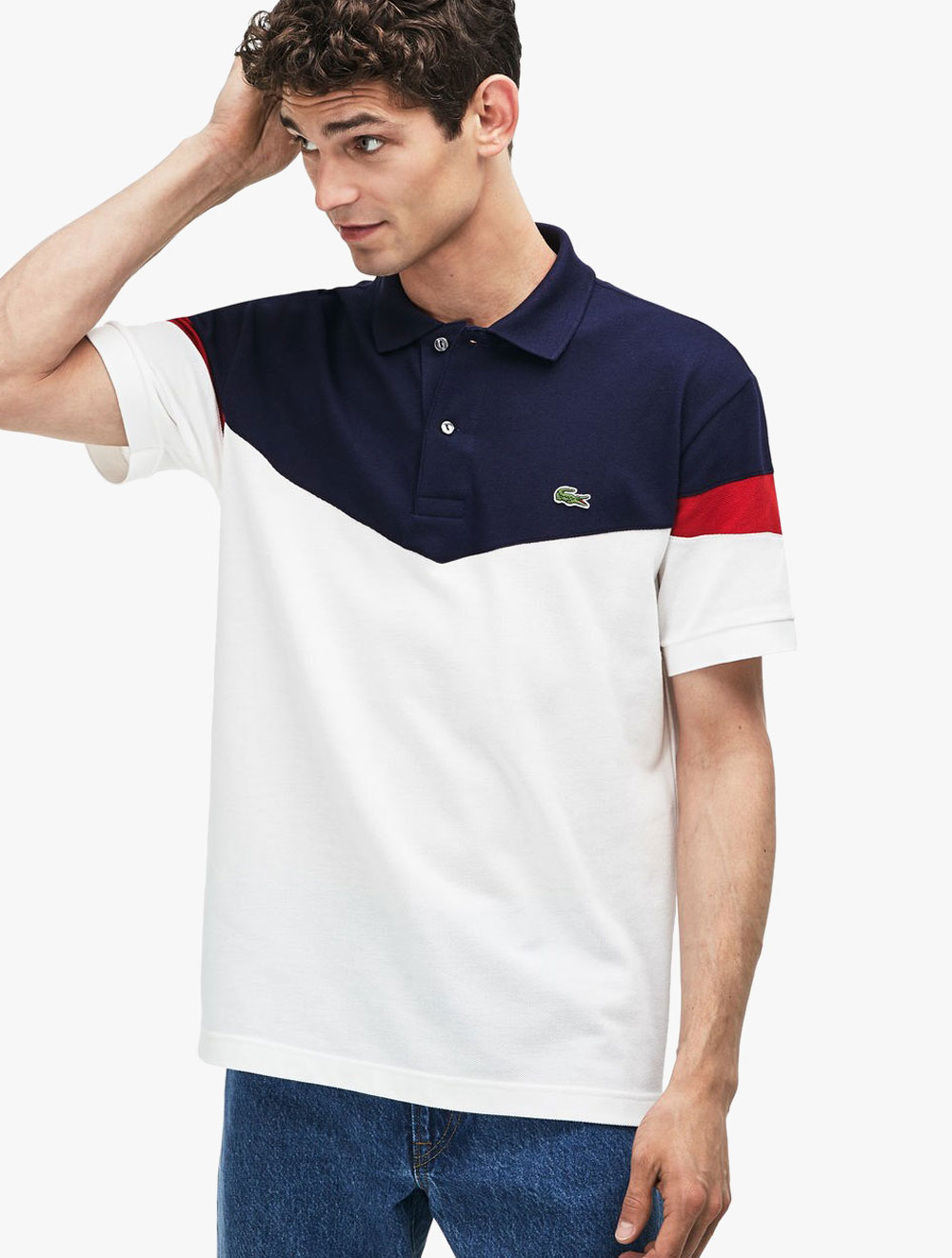 lacoste polo color block