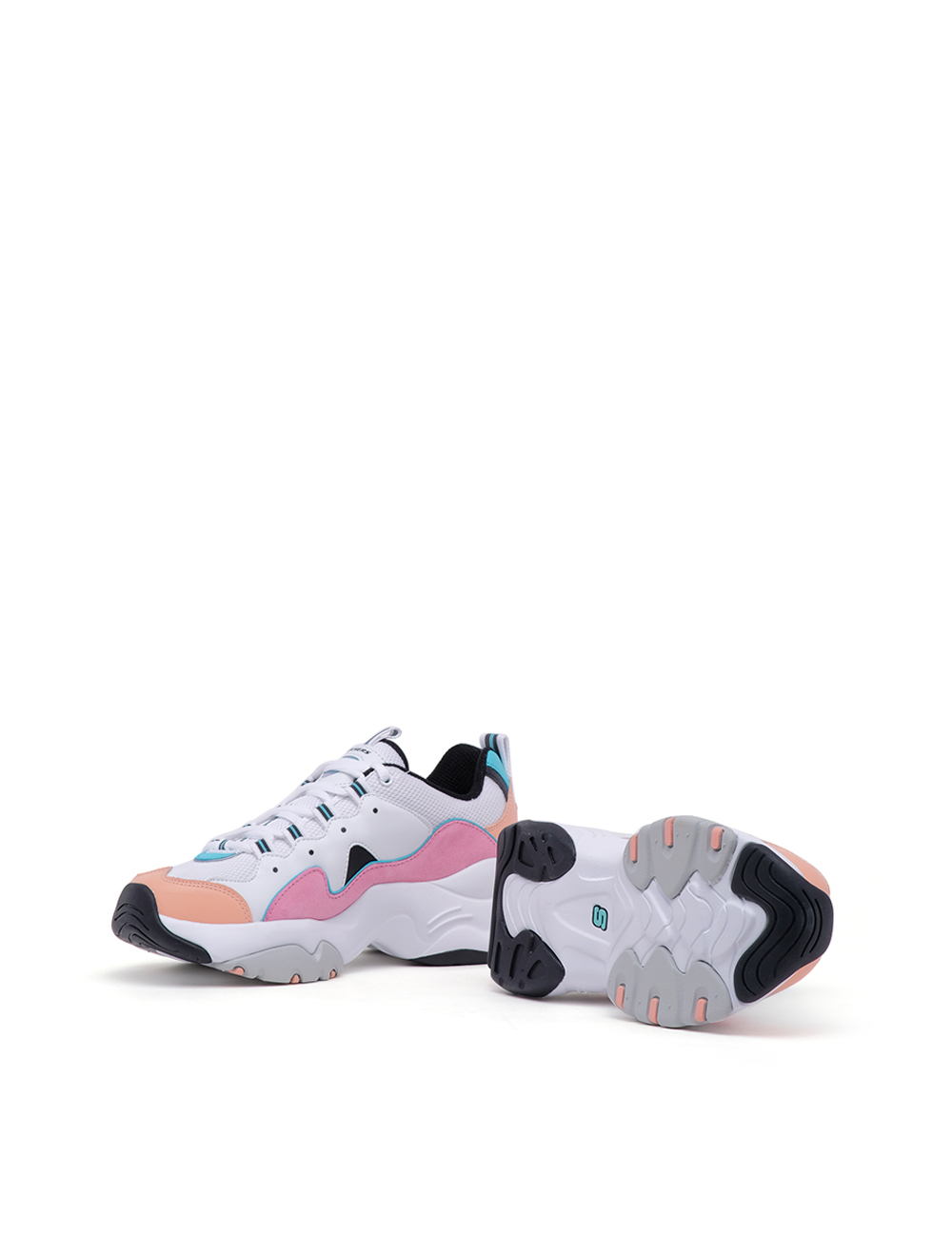 Skechers DLites 3 Zenway Womens Sneakers Shoes White/Pink