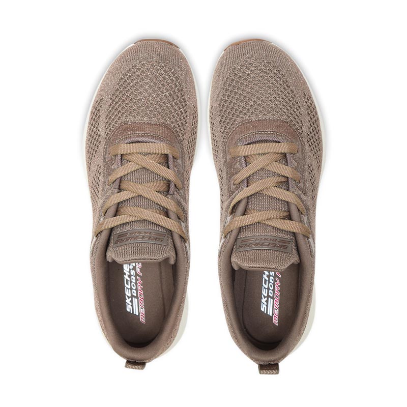 Skechers BOBS Sport Squad - Glitz Maker Womens Sneaker Shoes - Taupe