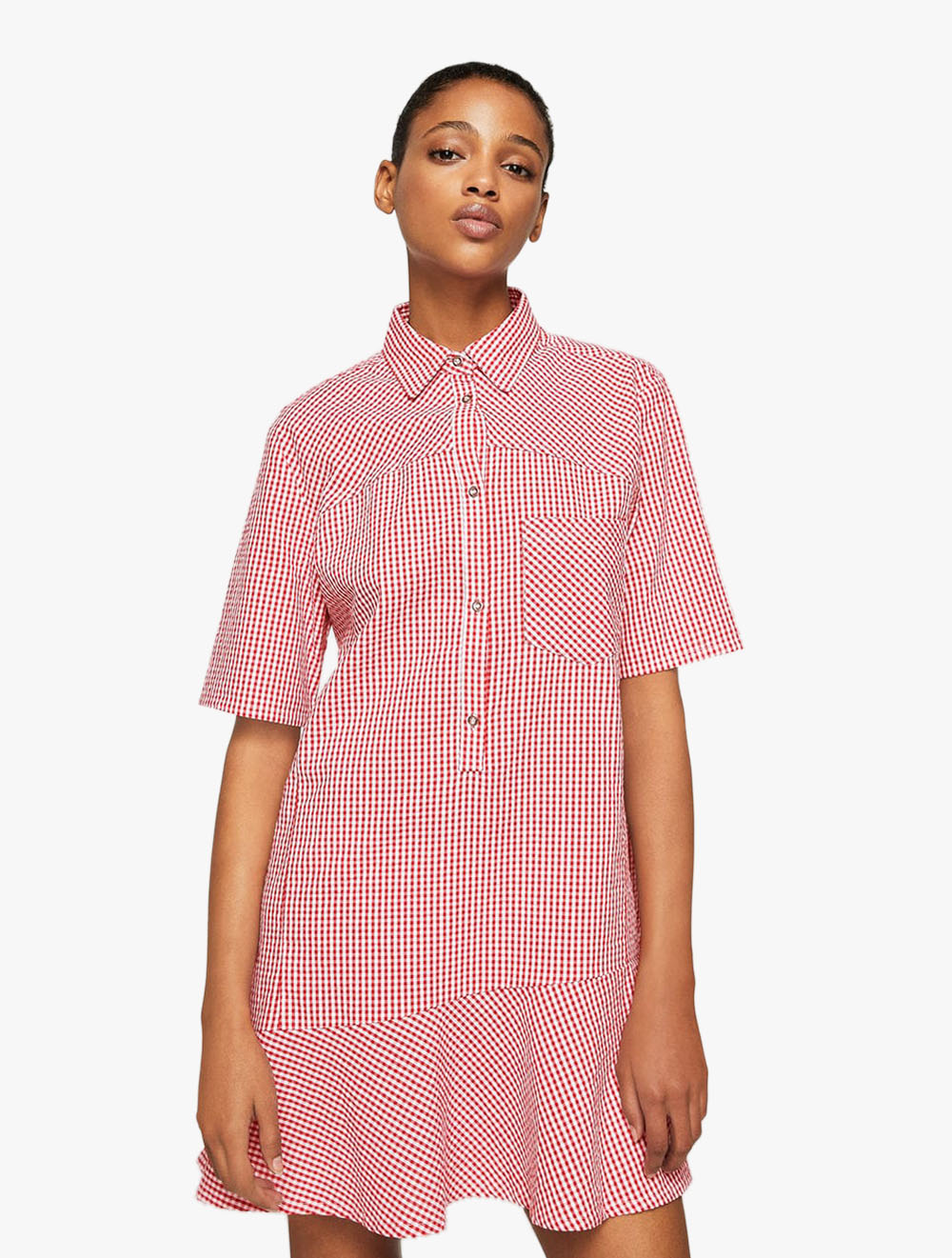 mango red gingham dress
