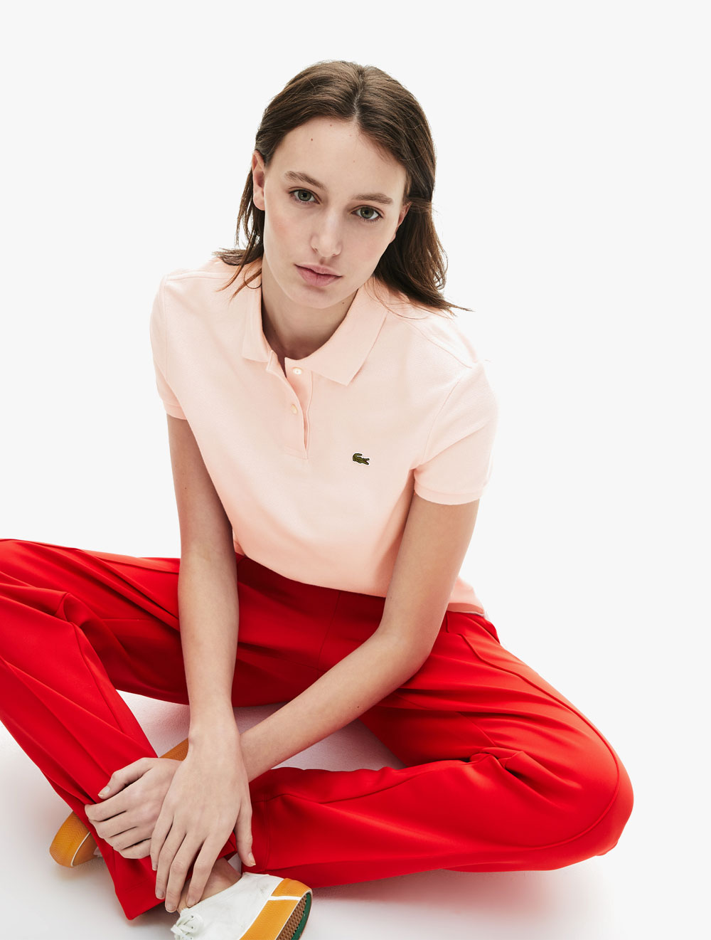 baby pink lacoste polo