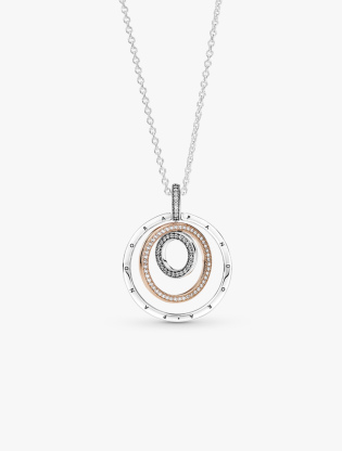 Two-tone Circles Pendant & Necklace - 600