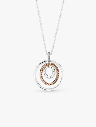 Two-tone Circles Pendant & Necklace - 601