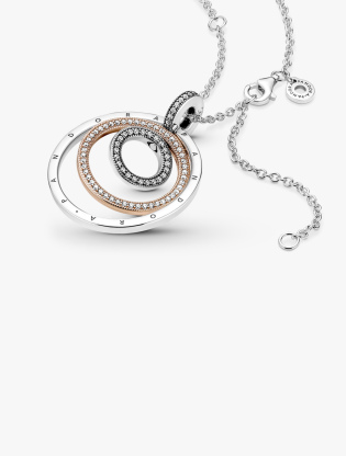 Two-tone Circles Pendant & Necklace - 603