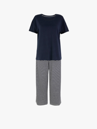 Pure Cotton Striped Cropped Pyjama Set2