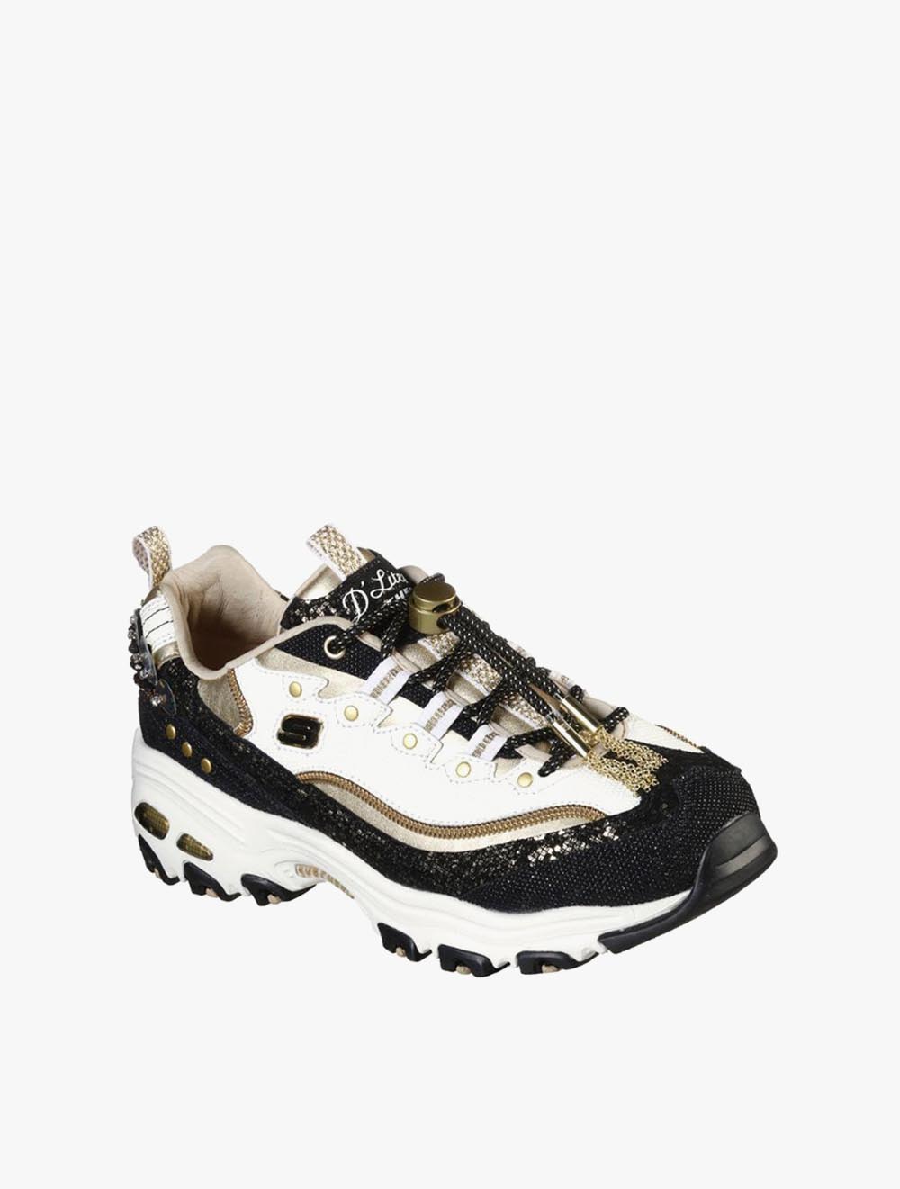 Skechers Premium Heritage: DLites - Glamorous View Womens Sneaker Shoes - Black/Gold