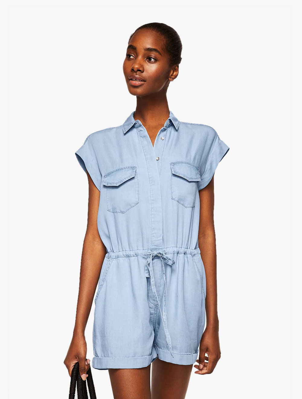 mango belt denim jumpsuit