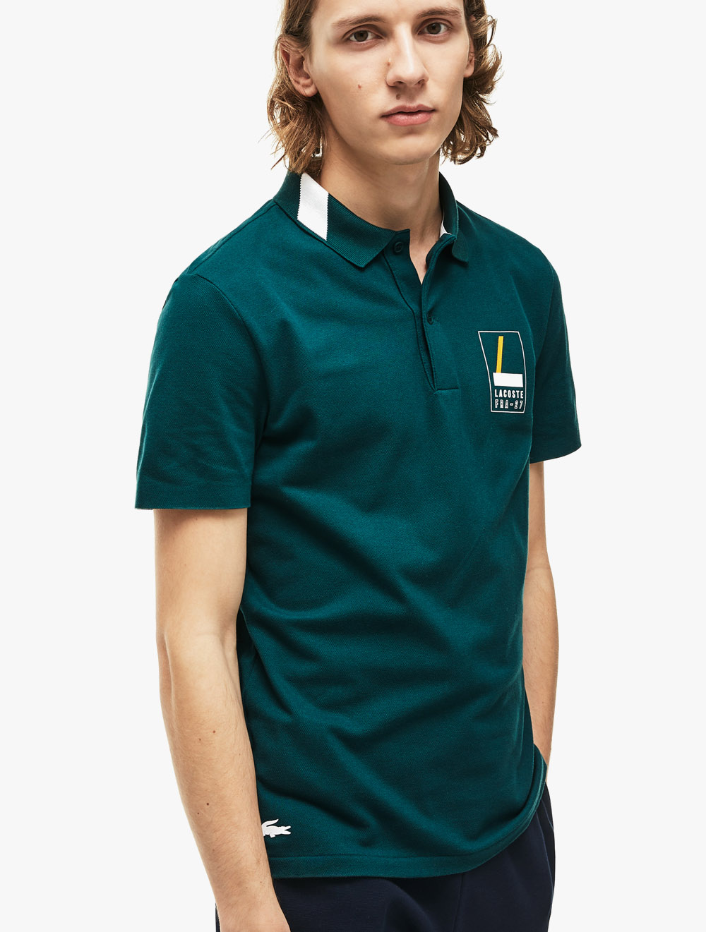 lacoste mini pique stretch polo