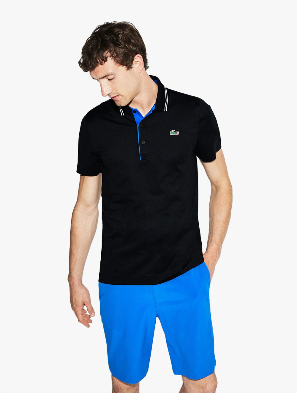 lacoste black golf t shirt