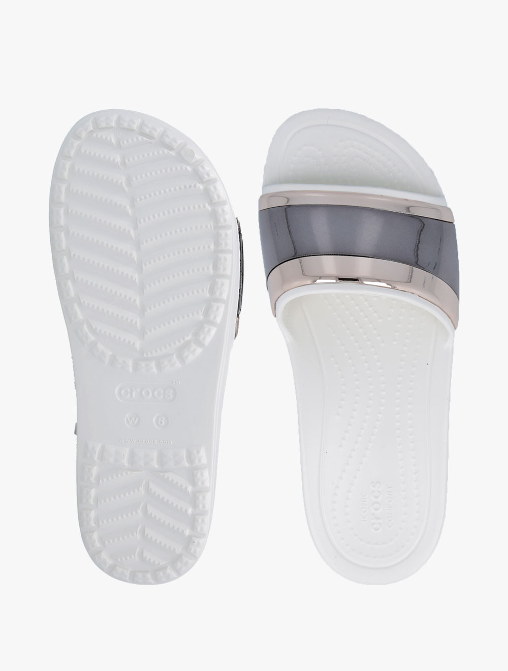 women's crocs sloane metalblock slide