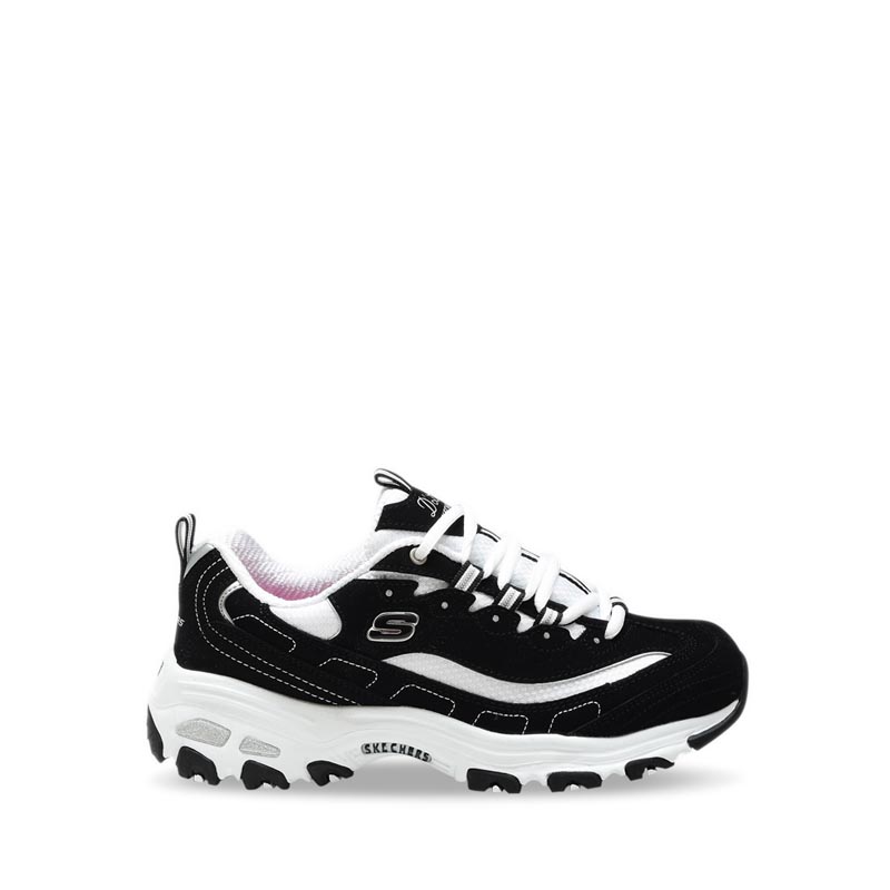 Skechers DLites - Biggest Fan Womens Sneaker Shoes - Black/White