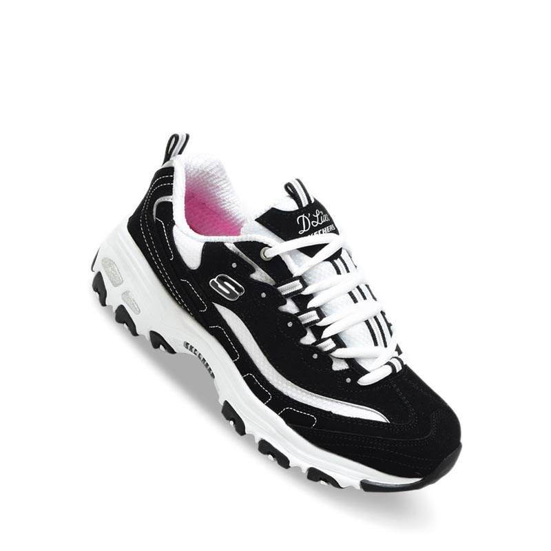 Skechers DLites - Biggest Fan Womens Sneaker Shoes - Black/White