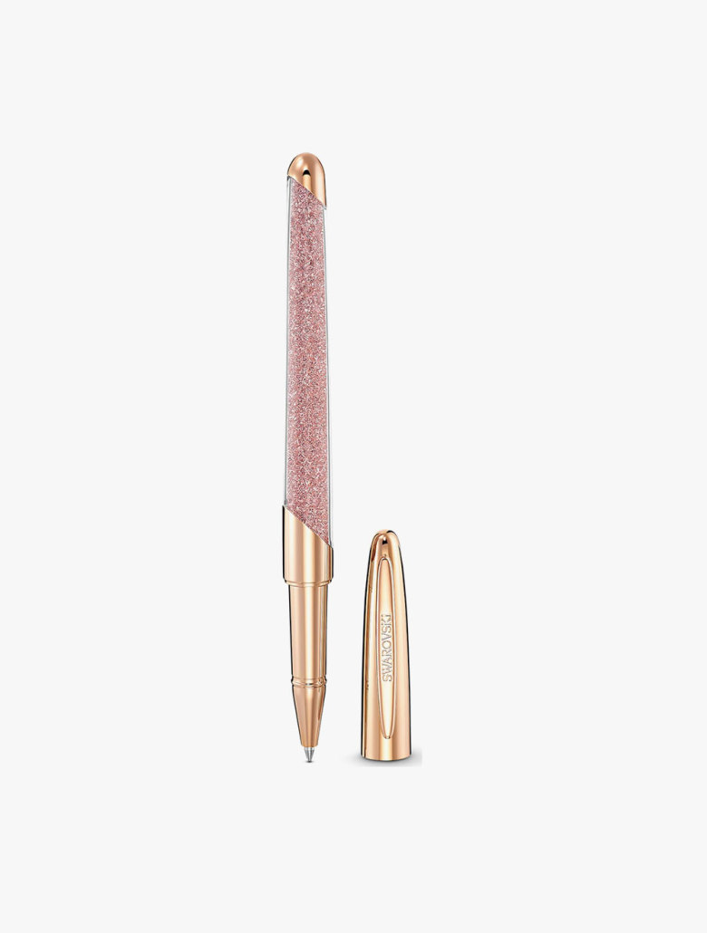 Crystalline Nova Rollerball Pen Pink Rose Gold Tone Plated