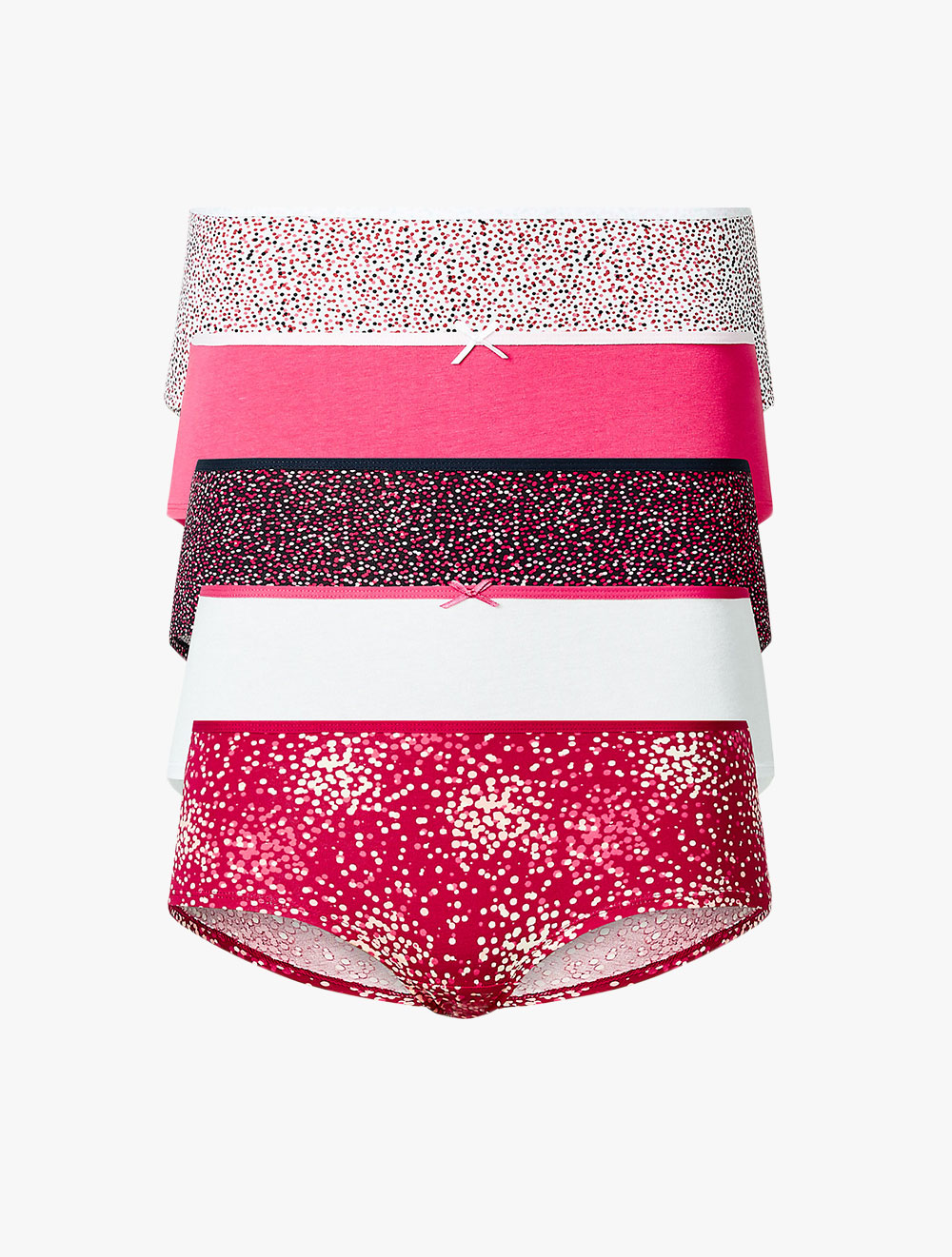 Marks /& Spencer Ladies 5 Pack Cotton Lycra Low Rise Shorts Underwear Briefs 10