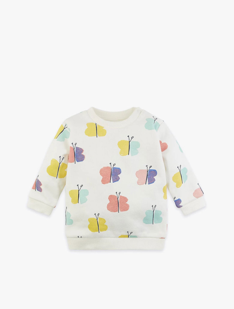 Cotton Rich Butterfly Print Sweatshirt